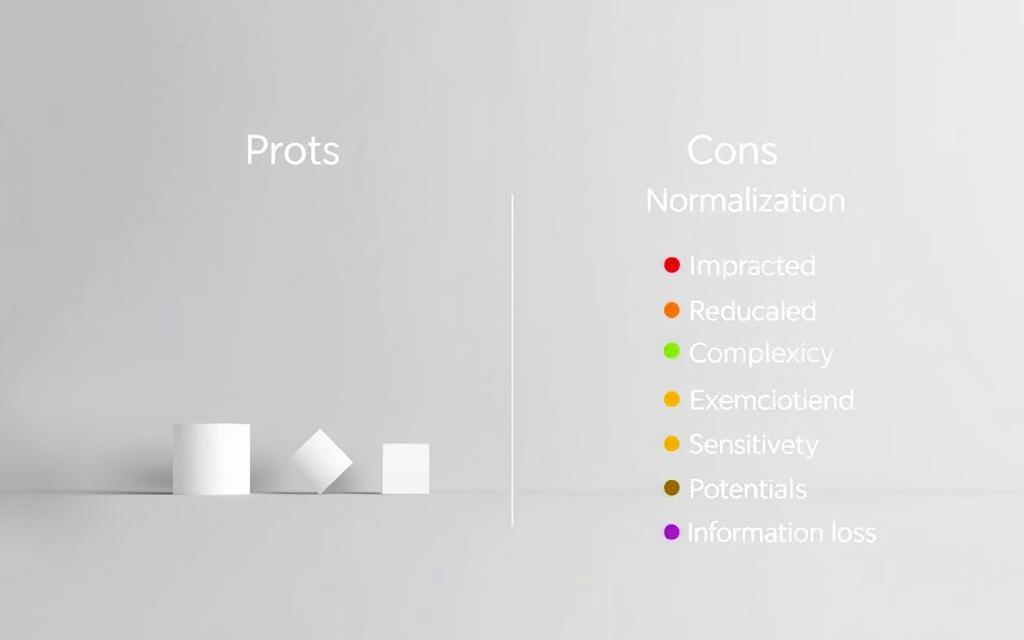 normalisation benefits drawbacks